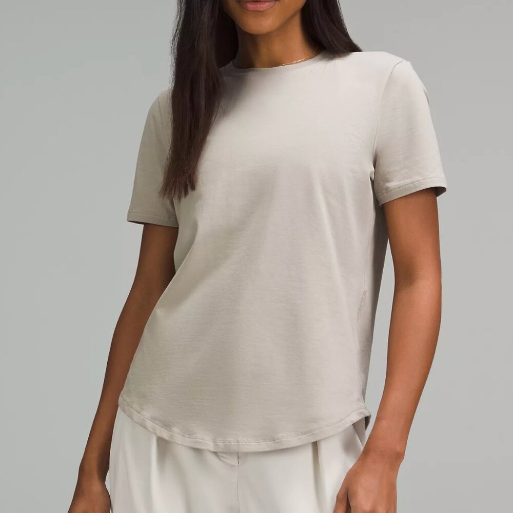 Love Curved-Hem Crewneck T-Shirt | Riverstone | Size 20